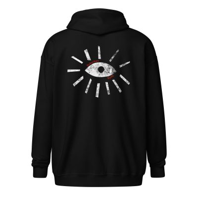Distressed Eye Zip Hoodie